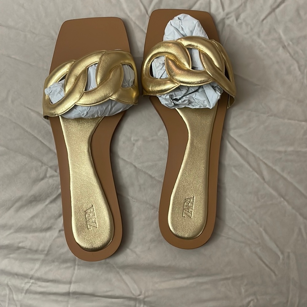 Zara gold sandals